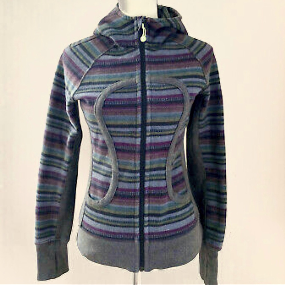 Lululemon Scuba Hoodie: Stripes, Embroidered Logo